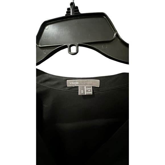 Vince Women's Black Silk band collar Blouse shirt Top Size S - Picture 5 of 8